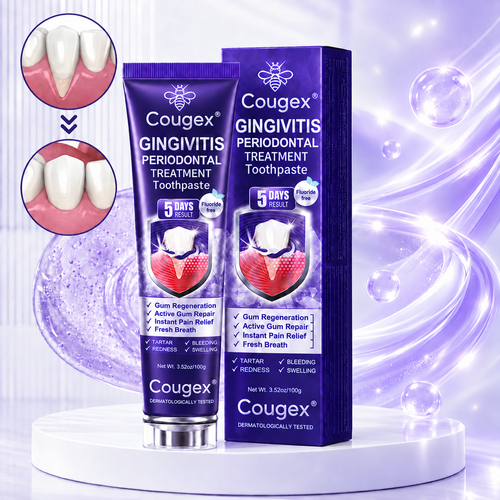 Cougex Gingivitis Periodontal Treatment Toothpaste tube and box